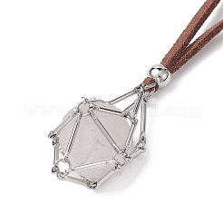 Brass Bar Link Chains Macrame Pouch Empty Stone Holder for Pendant Necklace Making&nbsp;NJEW-JN04488-02