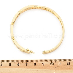 Brass Micro Pave Clear Cubic Zirconia Hinged Bangles for Women&nbsp;BJEW-K274-06G