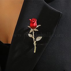 Rose Alloy Enamel Brooches&nbsp;DJ-PW-WG7E3FB-01