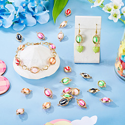 20Pcs Polymer Clay Ball & CCB Oval Frame Links Connector Charms&nbsp;CLAY-TADJ0001-03