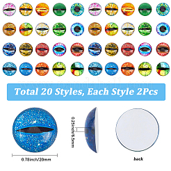 40Pcs 20 Styles Glass Cabochons&nbsp;GGLA-SP0001-05