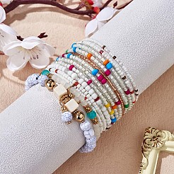 11Pcs Boho Seed Beads Stretch Bracelets Set&nbsp;JB737A