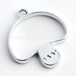 Rack Plating Alloy Open Back Bezel Pendants&nbsp;X-PALLOY-S047-35D-FF
