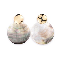Black Lip Shell Dangle Earrings&nbsp;EJEW-JE03450