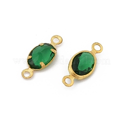 Brass K9 Glass Connector Charms&nbsp;KK-K295-01G-05