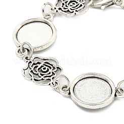 Antique Silver Plated Alloy Link Chain Bracelet Making&nbsp;MAK-K023-03F-AS