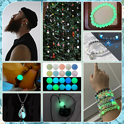 200Pcs 10 Colors Synthetic Luminous Stone Beads Strands&nbsp;G-PH0003-32