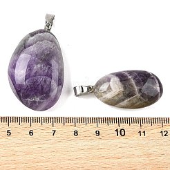 Natural Chevron Amethyst Tumbled Stone Pendants&nbsp;GG-K002-06O