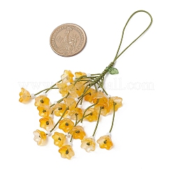 Glass Flower Tassel Pendant Decorations&nbsp;HJEW-TA00420-03