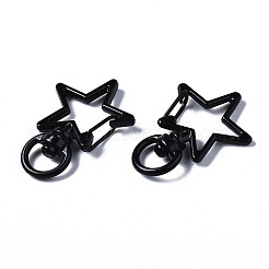Spray Painted Eco-Friendly Alloy Swivel Snap Hooks Clasps&nbsp;PALLOY-T080-14A-NR