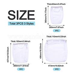 3Pcs 3 Styles Polyester Mesh Zipper Laundry Bags with Handles&nbsp;ABAG-TA0002-19