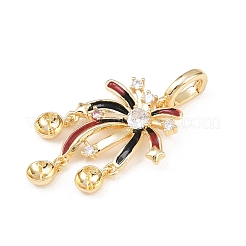 Brass Micro Pave Cubic Zirconia Pendants Bails&nbsp;KK-H524-01G-02