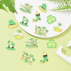 14Pcs 7 Styles Saint Patrick's Day Alloy Enamel Pendants&nbsp;ENAM-FS0001-67
