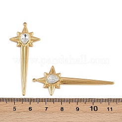 304 Stainless Steel Rhinestone Big Pendants&nbsp;STAS-P410-02G