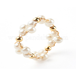 Glass Pearl Beads Finger Rings&nbsp;X1-RJEW-TA00005