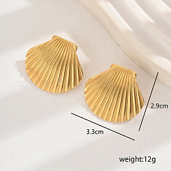 201 Stainless Steel Shell Shape Hoop Earrings&nbsp;YQ7251