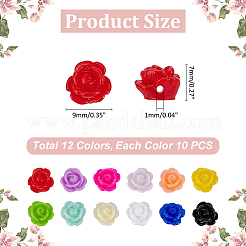 120Pcs 12 Colors Opaque Resin Beads&nbsp;CRES-ME0001-01