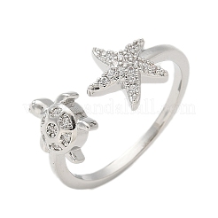304 Stainless Steel Open Cuff Finger Rings for Women&nbsp;RJEW-B109-07P-02