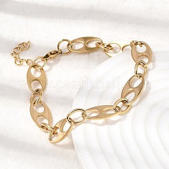 304 Stainless Steel Oval Link Chain Bracelets for Women Men&nbsp;BJEW-L720-03G