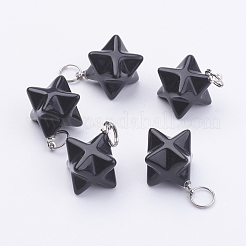 Natural Obsidian Pendants&nbsp;G-E398-02B