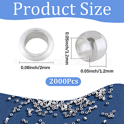 2000Pcs Brass Crimp Beads&nbsp;KK-SP0002-62S