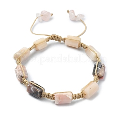 3Pcs 3 Style Natural Mixed Gemstone Cube Braided Bead Bracelets Set&nbsp;BJEW-TA00345