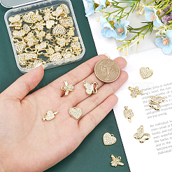 50Pcs 5 Styles Rack Plating Alloy Pendants&nbsp;FIND-CA0007-30