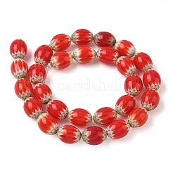 Handmade Millefiori Glass Oval Bead Strands&nbsp;LK-Z001-01A-01