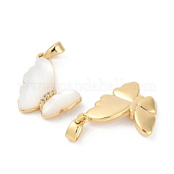 Natural White Shell Butterfly Pendants&nbsp;KK-U043-25G