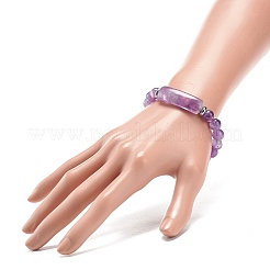 Natural Amethyst Beaded Stretch Bracelet&nbsp;BJEW-JB08879-05