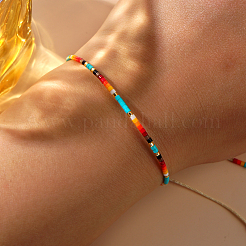Glass Seed Heishi Braided Bead Bracelet for Women&nbsp;KM8576