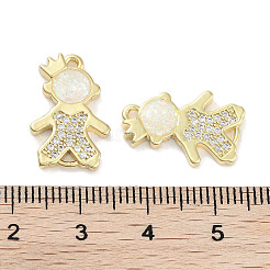 Brass Micro Pave Clear Cubic Zirconia Pendants&nbsp;KK-L213-043G-01