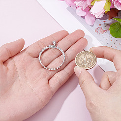 1Pc 925 Sterling Silver Coin Holder Bezel&nbsp;STER-NB0001-13