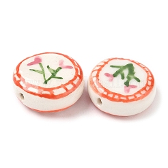 Flower Theme Handmade Porcelain Beads&nbsp;LAMP-D303-06C-01