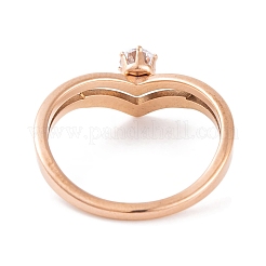 PVD Vacuum Plating 304 Stainless Steel Round Finger Ring for Women&nbsp;RJEW-C086-05-RG