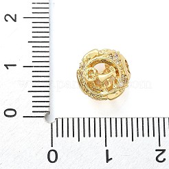 Brass Micro Pave Cubic Zirconia Beads&nbsp;KK-Z095-04G-01