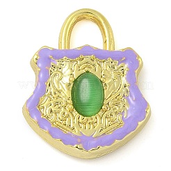 Rack Plating Brass Glass Pendants&nbsp;KK-G515-02A
