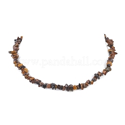 Natural Tiger Eye Chip Beaded Necklaces&nbsp;NJEW-JN04275-01