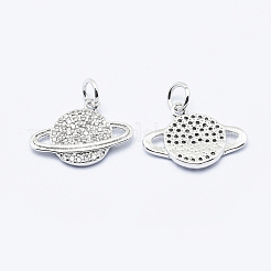 Brass Micro Pave Cubic Zirconia Pendants&nbsp;ZIRC-G130-21P-NR