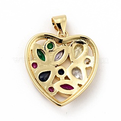 Rack Plating Brass Micro Pave Colorful Cubic Zirconia Pendants&nbsp;ZIRC-F129-40G
