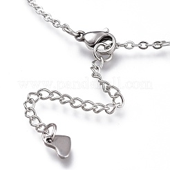 Tarnish Resistant 304 Stainless Steel Cable Chain Anklets&nbsp;AJEW-M026-08P