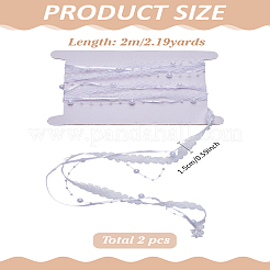 2.5 Yards Polyester Flower Lace Ribbon&nbsp;OCOR-LP0003-65