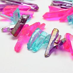 Electroplated Natural Quartz Crystal Beads Strands&nbsp;G-P267-02B
