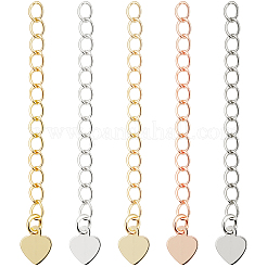 50Pcs 5 Colors Rack Plating Brass Chain Extender&nbsp;FIND-BBC0004-80
