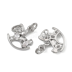 SHEGRACE Brass Pave Clear Cubic Zirconia Charms&nbsp;XGRQ4D002-658P