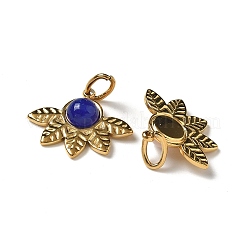 Ion Plating(IP) 304 Stainless Steel with Natural & Synthetic Gemstone Pendants&nbsp;STAS-G351-24G