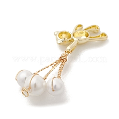 Alloy & Shell Pearl Copper Wire Wrapped Big Pendants&nbsp;PALLOY-JF04808-02