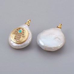 Natural Cultured Freshwater Pearl Pendants&nbsp;X-PEAR-F008-05G