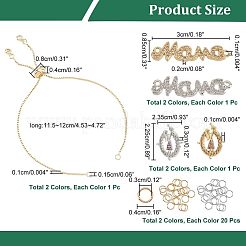 12Pcs 4 Colors Half Finished Rack Plating Brass Chain Bracelets&nbsp;KK-NB0002-71