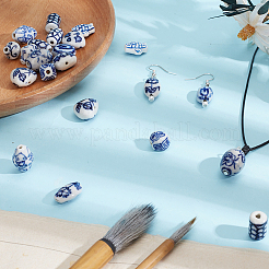 22Pcs 11 Styles Handmade Blue and White Porcelain Beads Strands&nbsp;PORC-PA0001-40